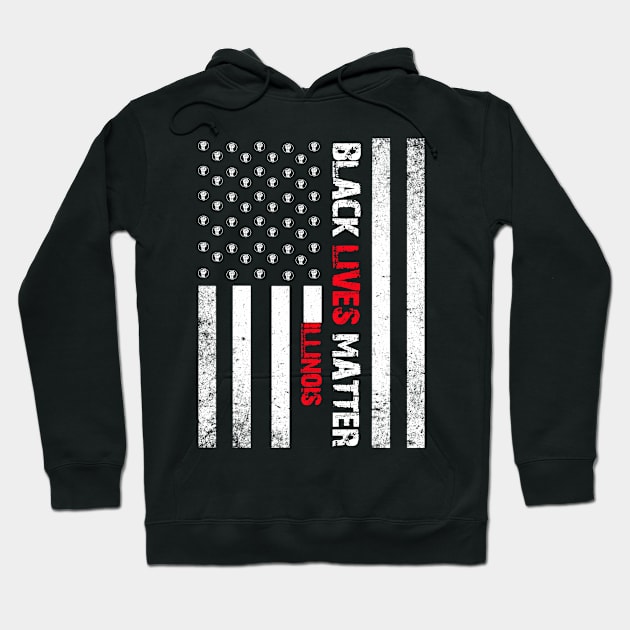 Illinois black lives matter Flag American Vintage Hoodie by Jannysingle